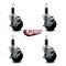 Service Caster 3.5'' Soft Rubber Swivel 1-1/8'' Expanding Stem Caster Set with Brake, 4PK SCC-EX20S3514-SRS-TLB-118-4 - alternate 3